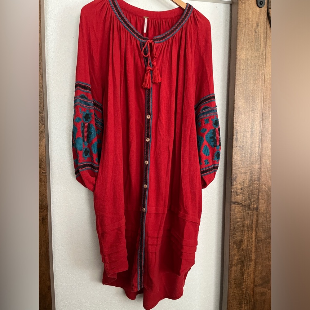 Free People Oversized Red Dress~Small